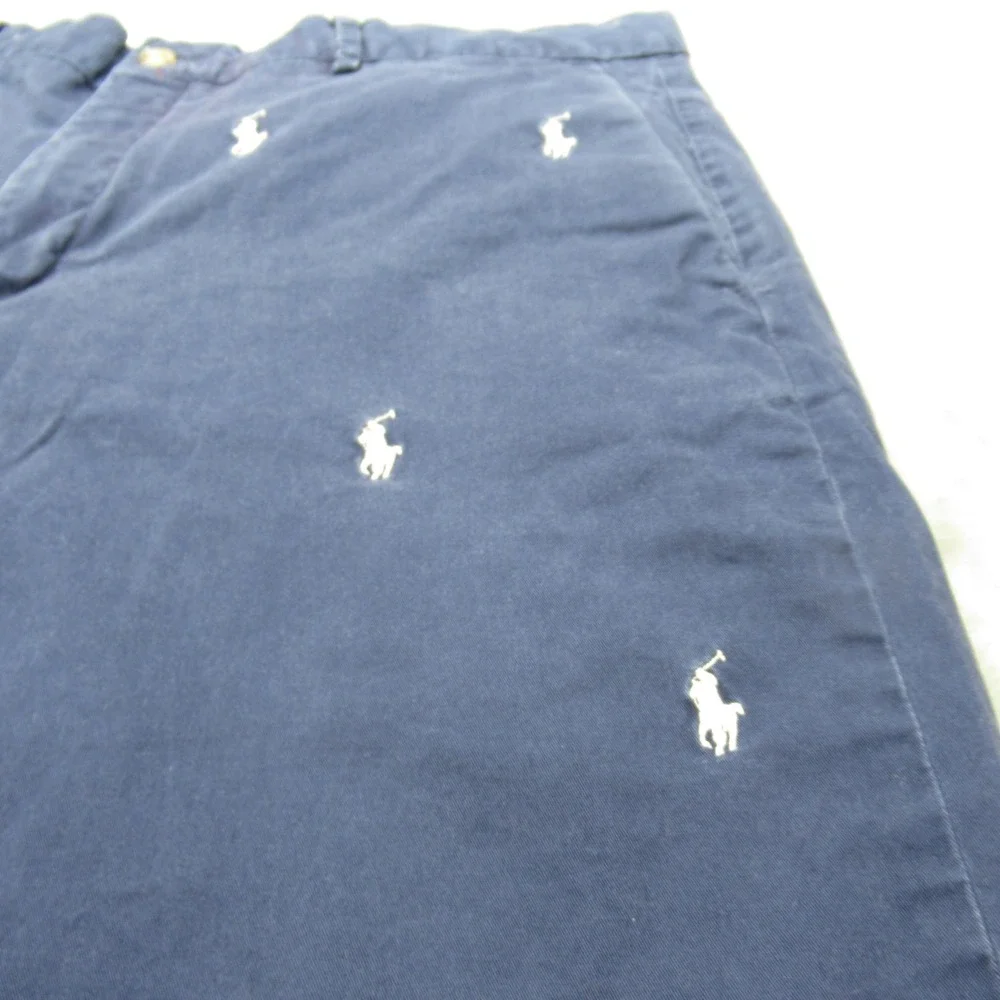 Polo Ralph Lauren Shorts Mens 35 Blue AOP Pony Stretch Classic Fit Casual Chino‎